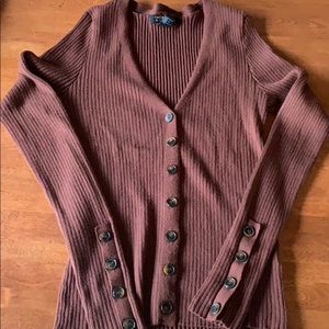 🔥🌼🍁brown button up ribbed cardigan
